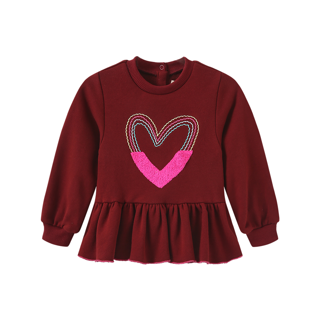 Half Stitched Heart Sweatshirt Set