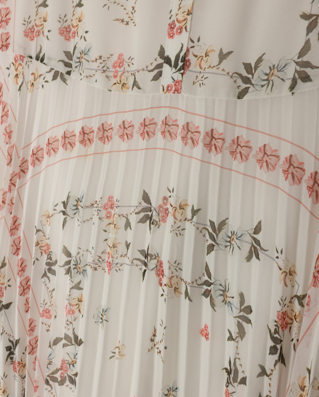 Button Yoke Pleated Skirt