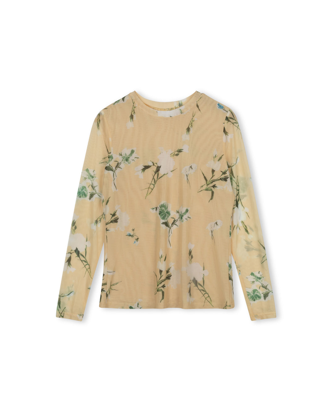 Crinkle Print Printed Mesh Top