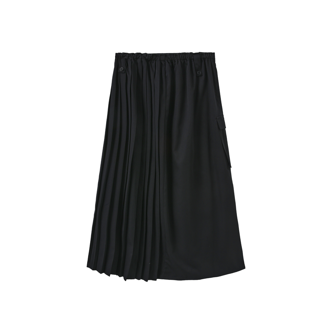 Side Pleated Midi Skirt