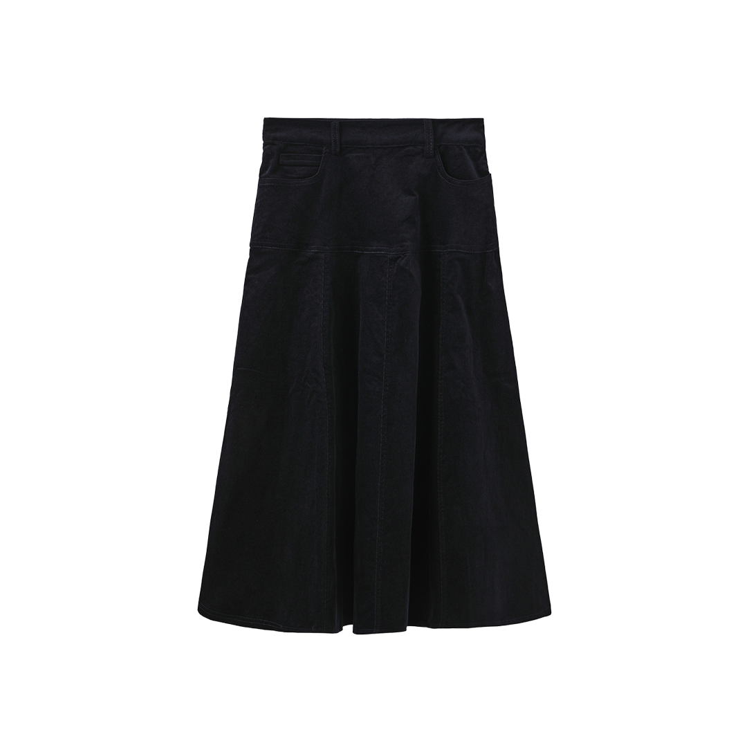Rustic Drop Paneled Corduroy Skirt