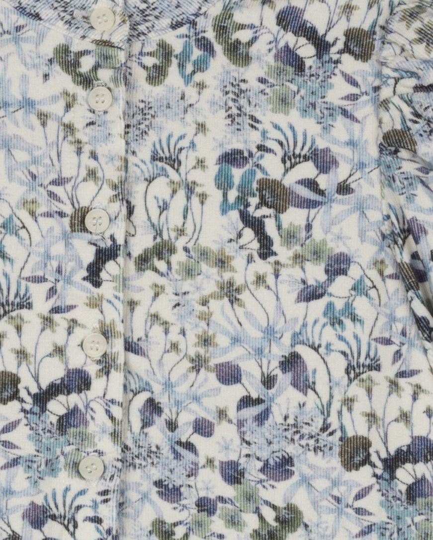 Smocked Cuff Floral Tiered Dress