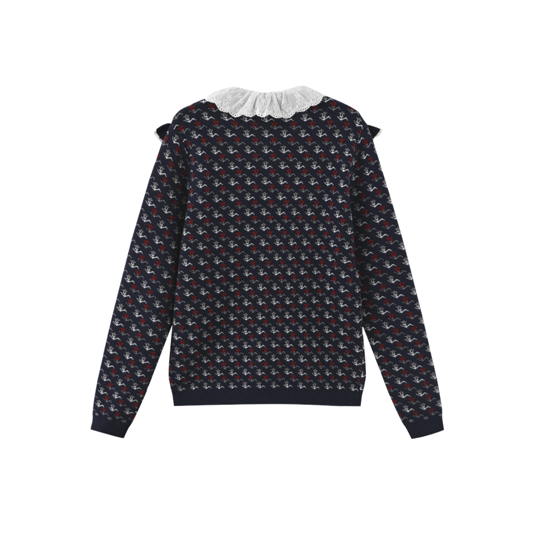 Bella Detail Print Knit Sweater
