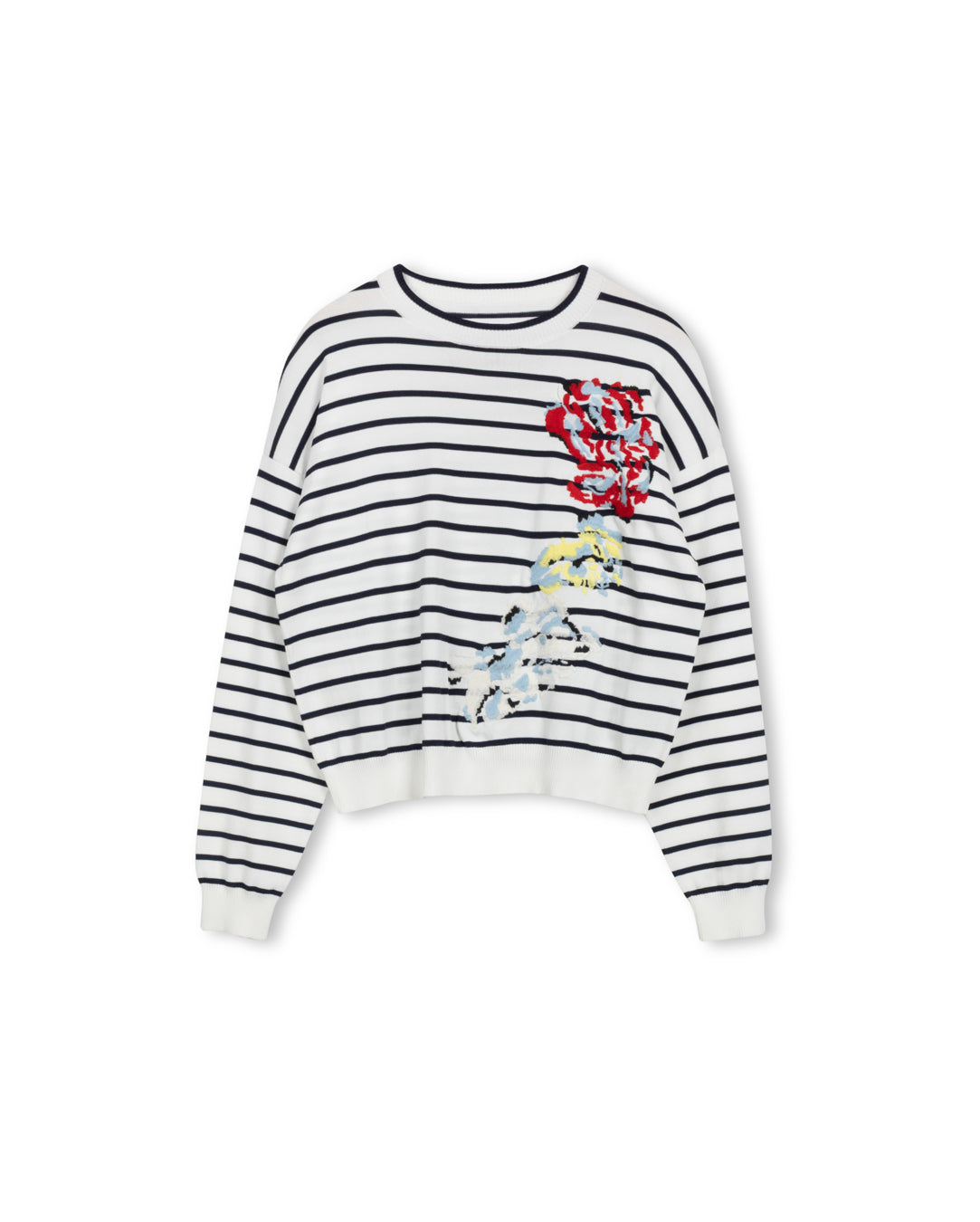 Striped Embroidered Sweater