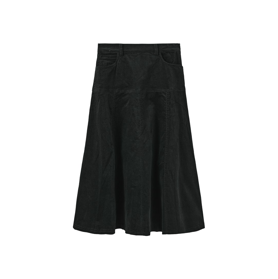 Rustic Drop Paneled Corduroy Skirt