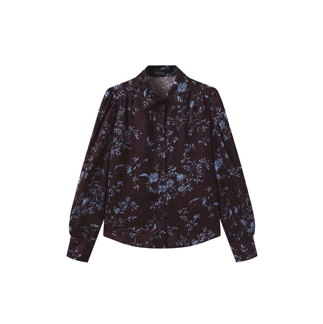Printed Collar Detail Blouse