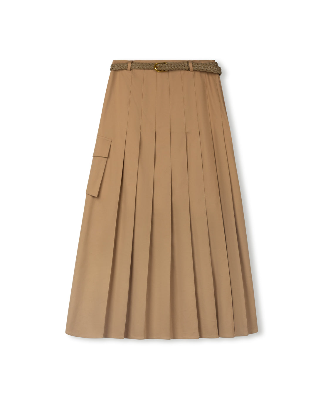 Thin Poplin Pleated Skirt