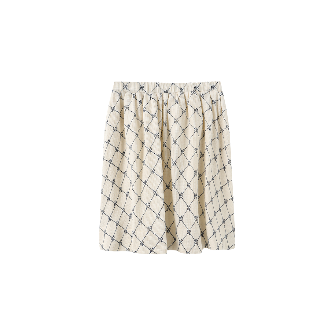 Sorrel Bow Printed Gauze Skirt