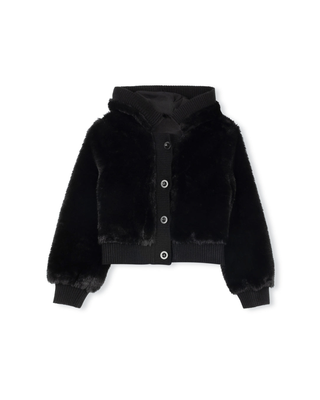 Fuzzy Ribbed Cuffing Coat