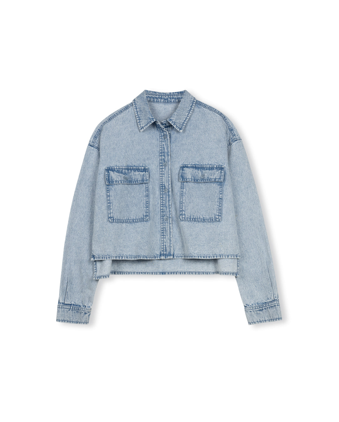 Large Pockets Denim Shirt - Junees