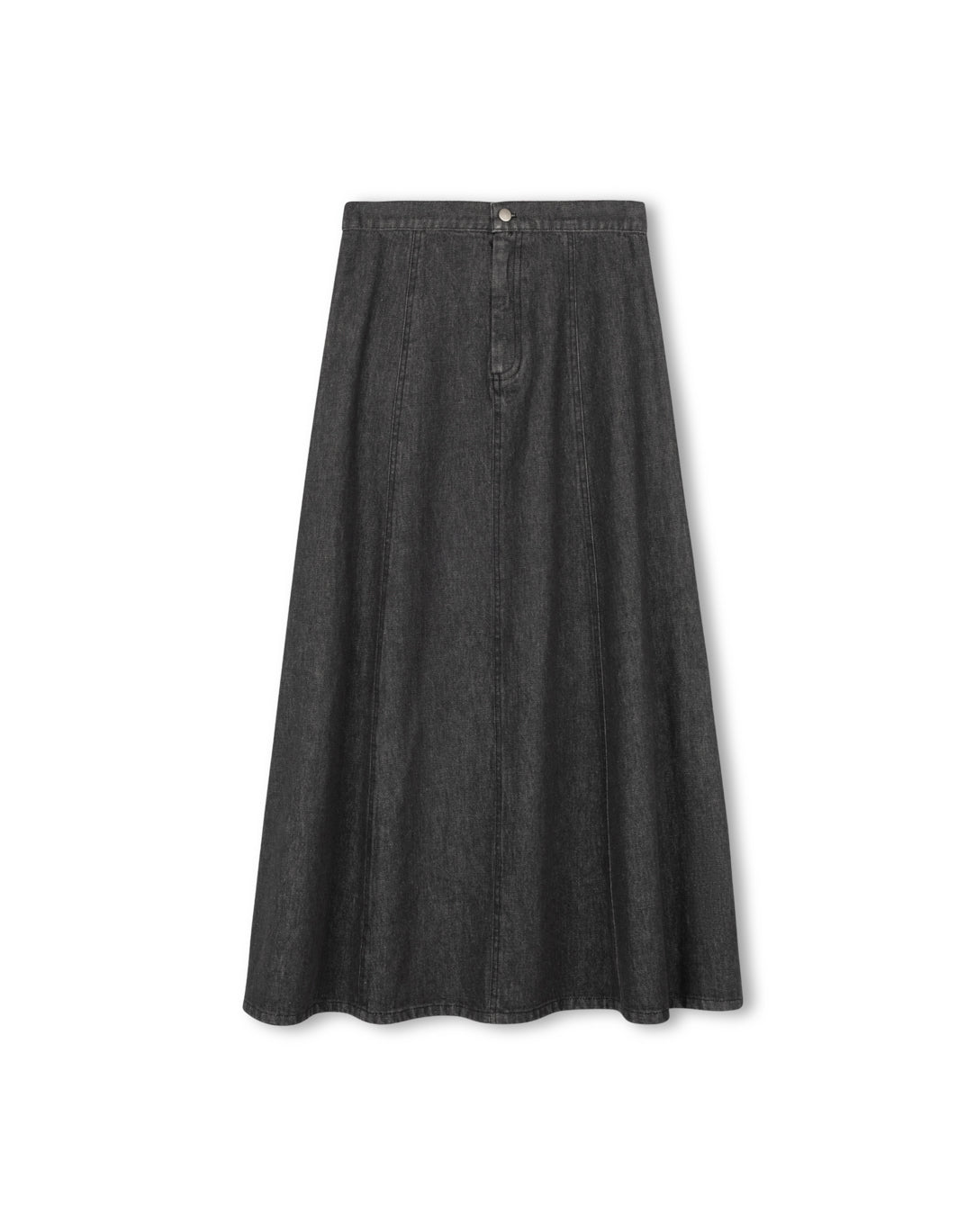 A-Line Seam Detailed Denim Skirt W-22641
