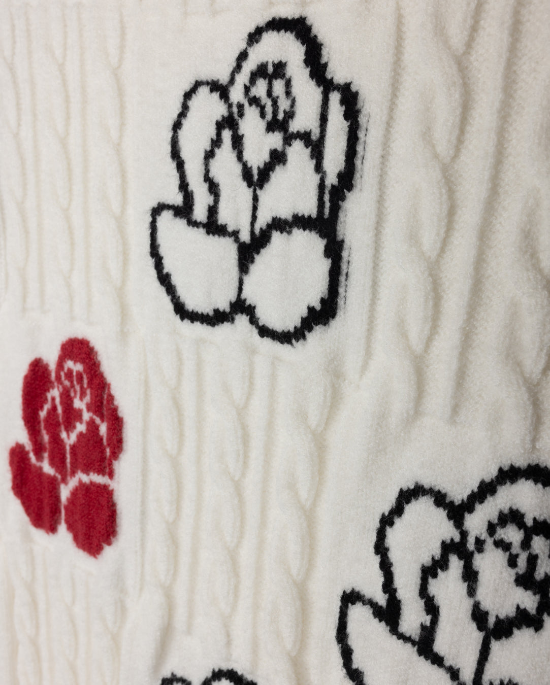 Cable Knit And Floral Vest C-21360