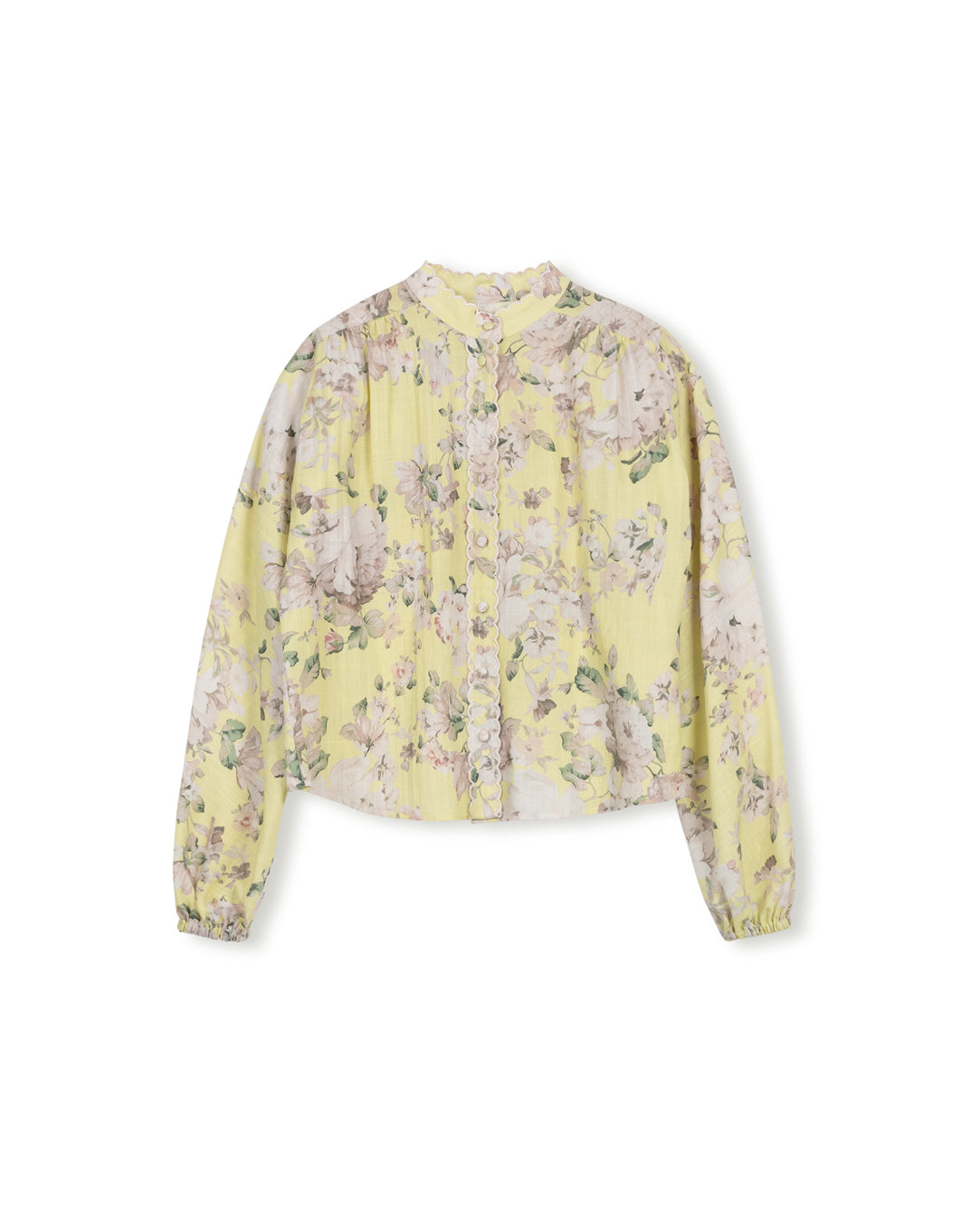 Kal Floral Linen Blouse