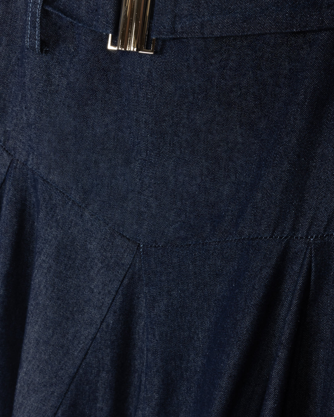 Chambray Denim Belted Skirt