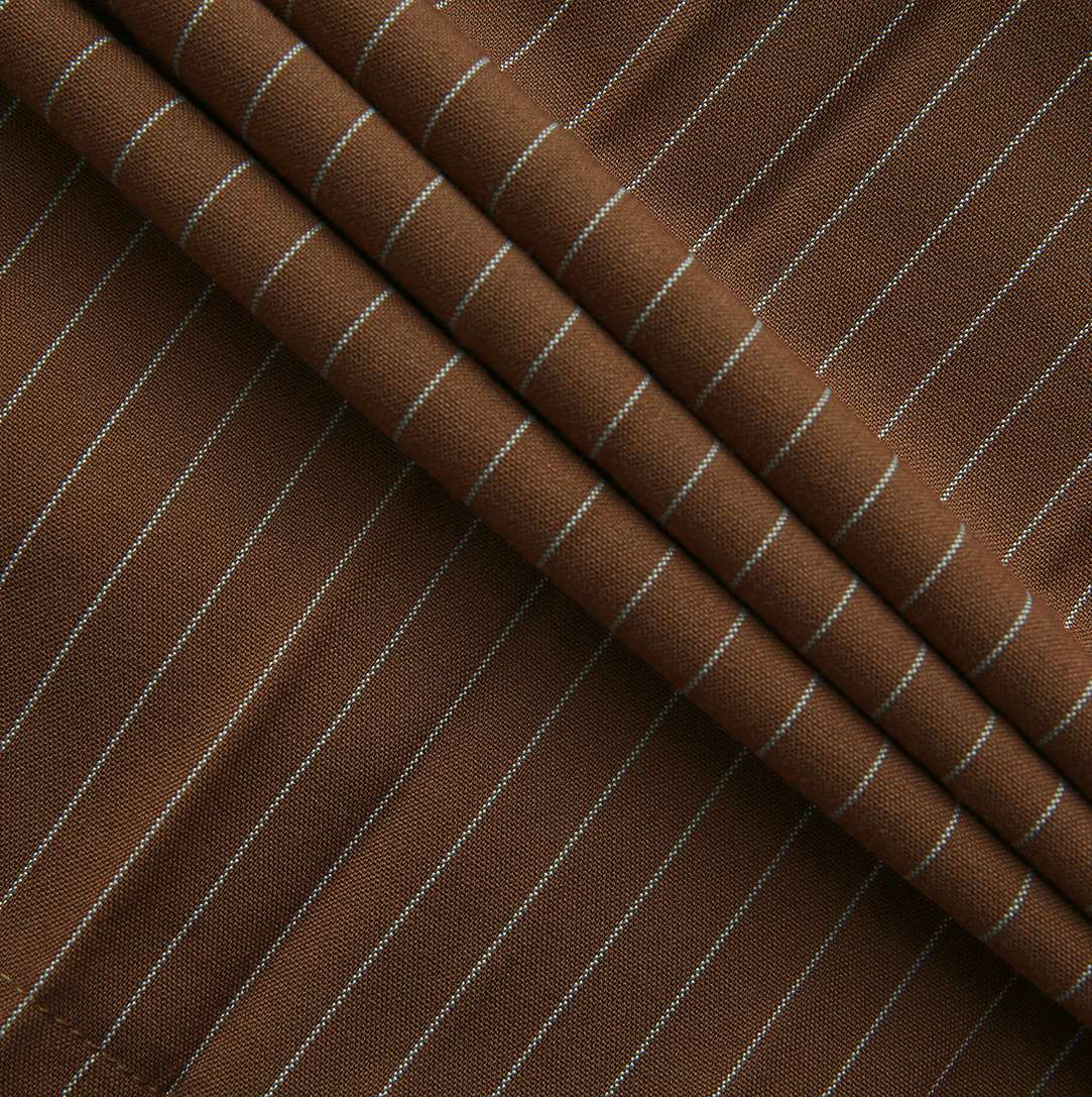 Pinstripe Pleated Drawstring Skirt