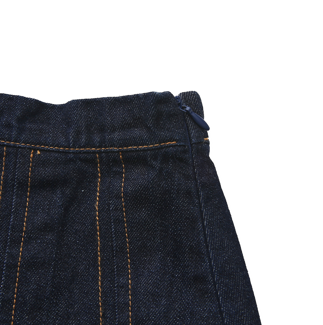 Denim Neat Pleat Skirt