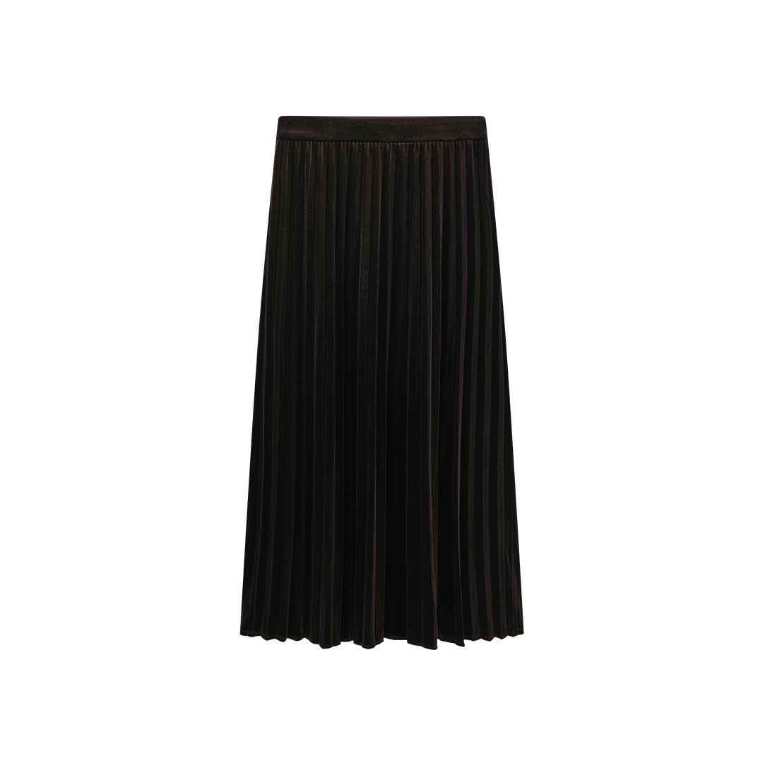 Velvet Pleated Skirt