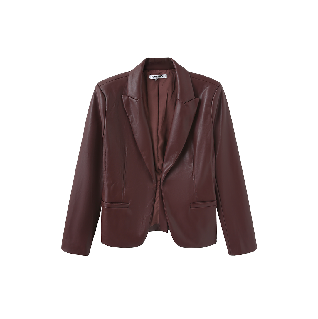 Kitto Leather Tailored Blazer