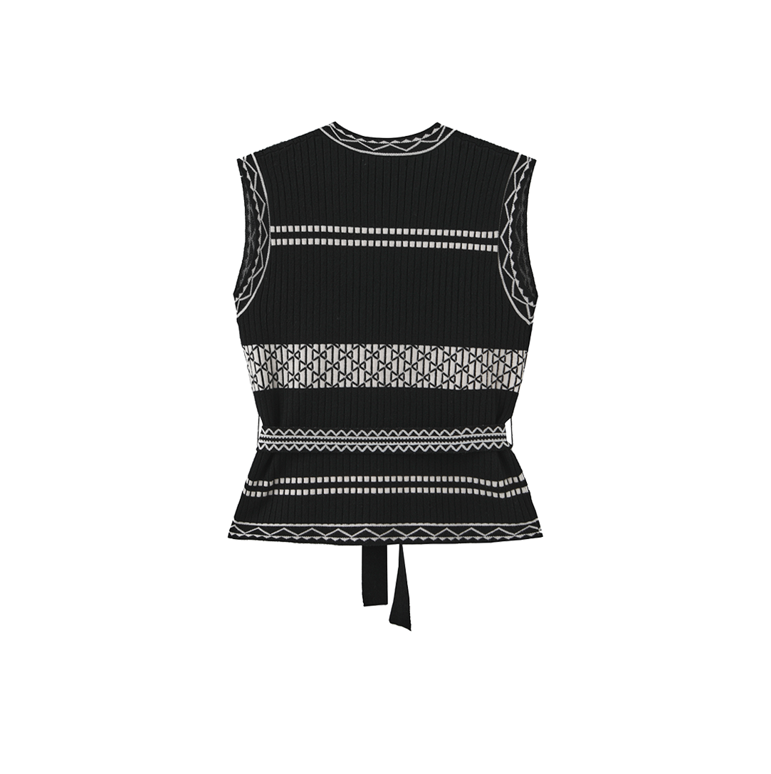 Embroidered Belted Vest