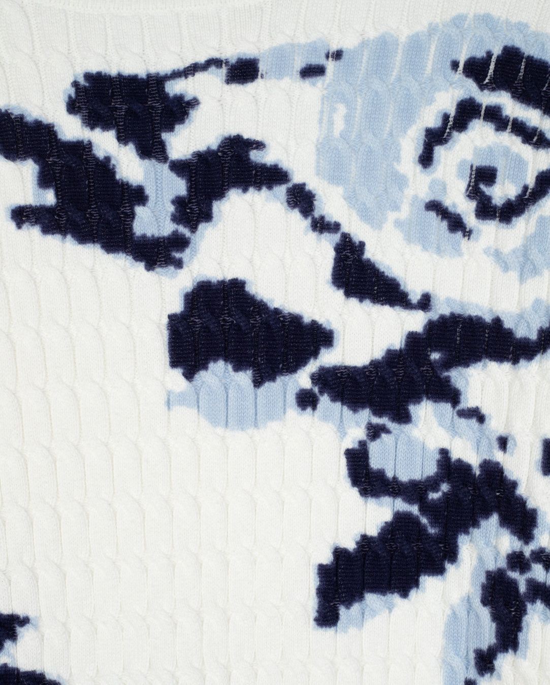 Big Flower Cable Knit Sweater - Junees