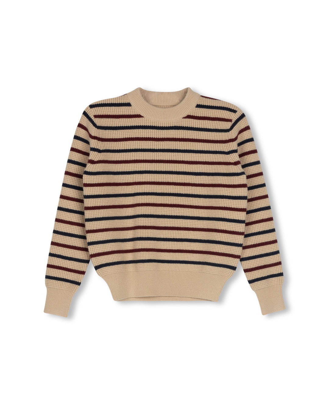 Multi Stripe Waffle Knit Sweater C-20442
