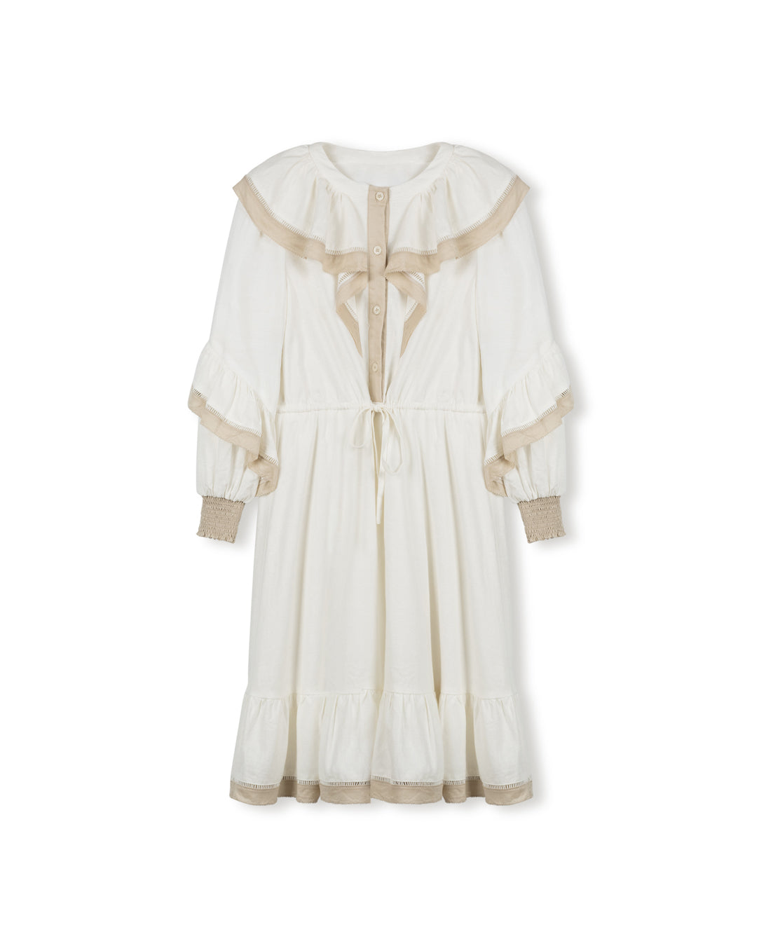 Ruffle Linen Button Down Dress