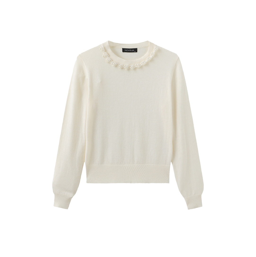 Pearl Knit Crew Neck Sweater