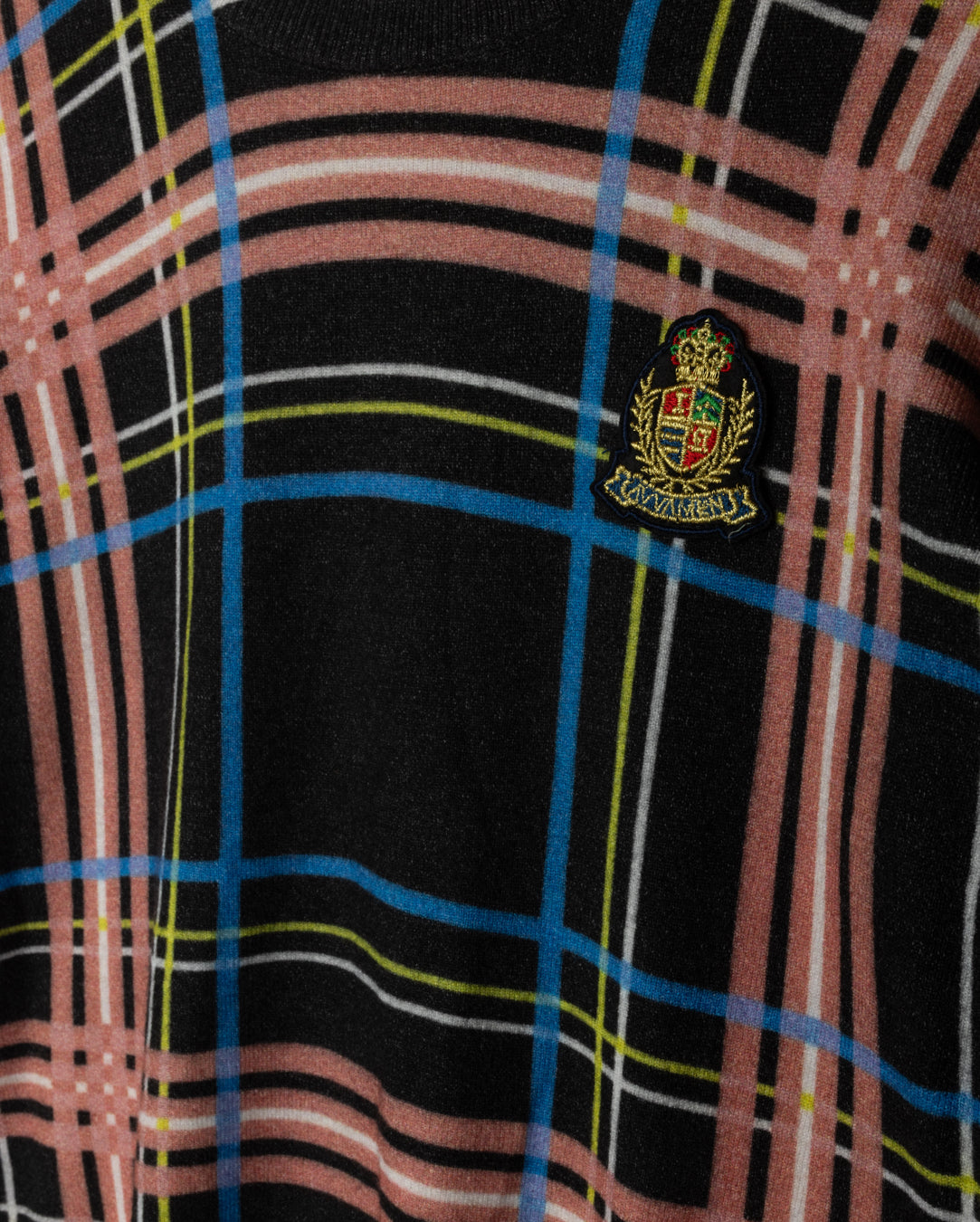 Knit Plaid Enameled Top