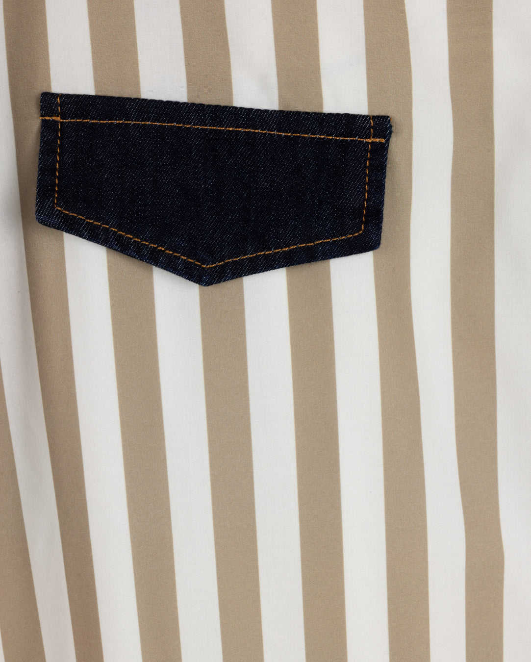 Poplin And Denim Striped Pencil Skirt - Junees