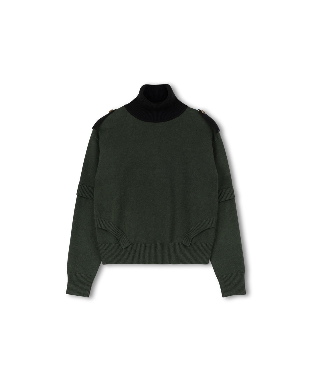 Ribbed Detailed Knit Turtleneck