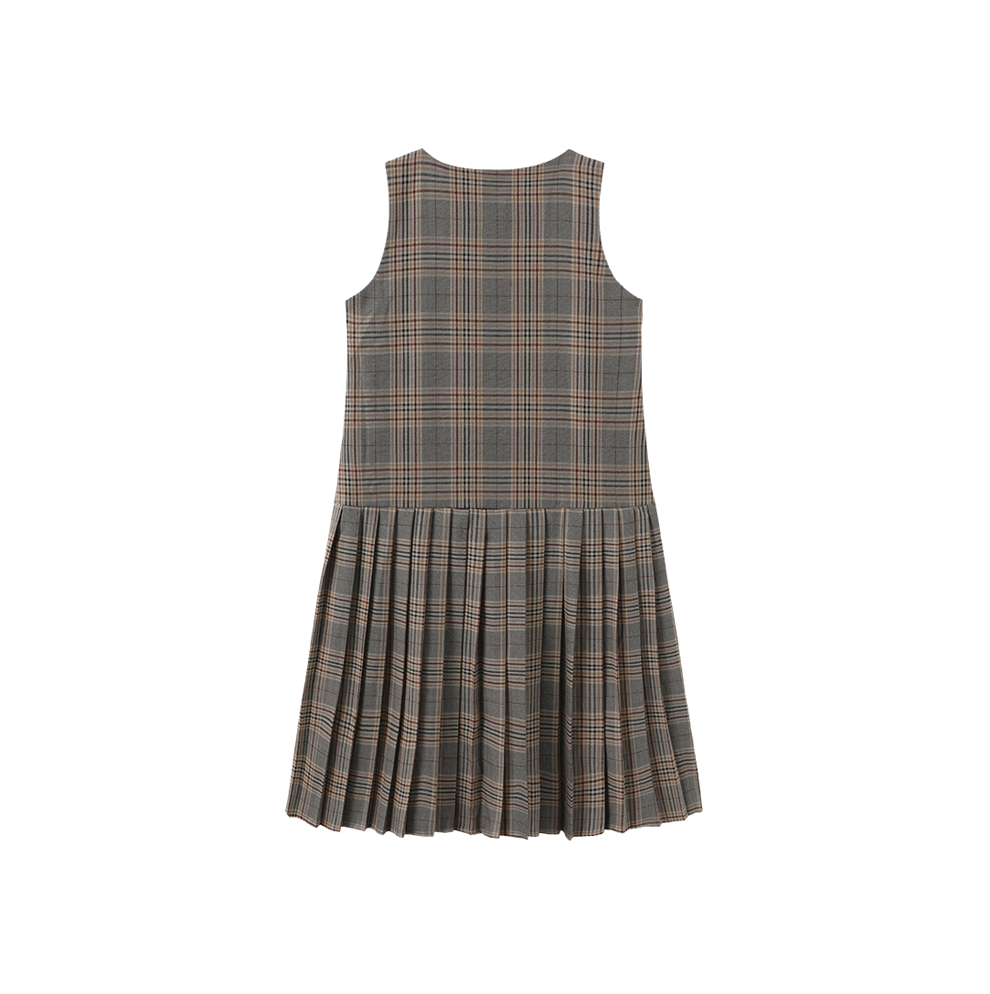 Plaid Bottom Pleat Jumper