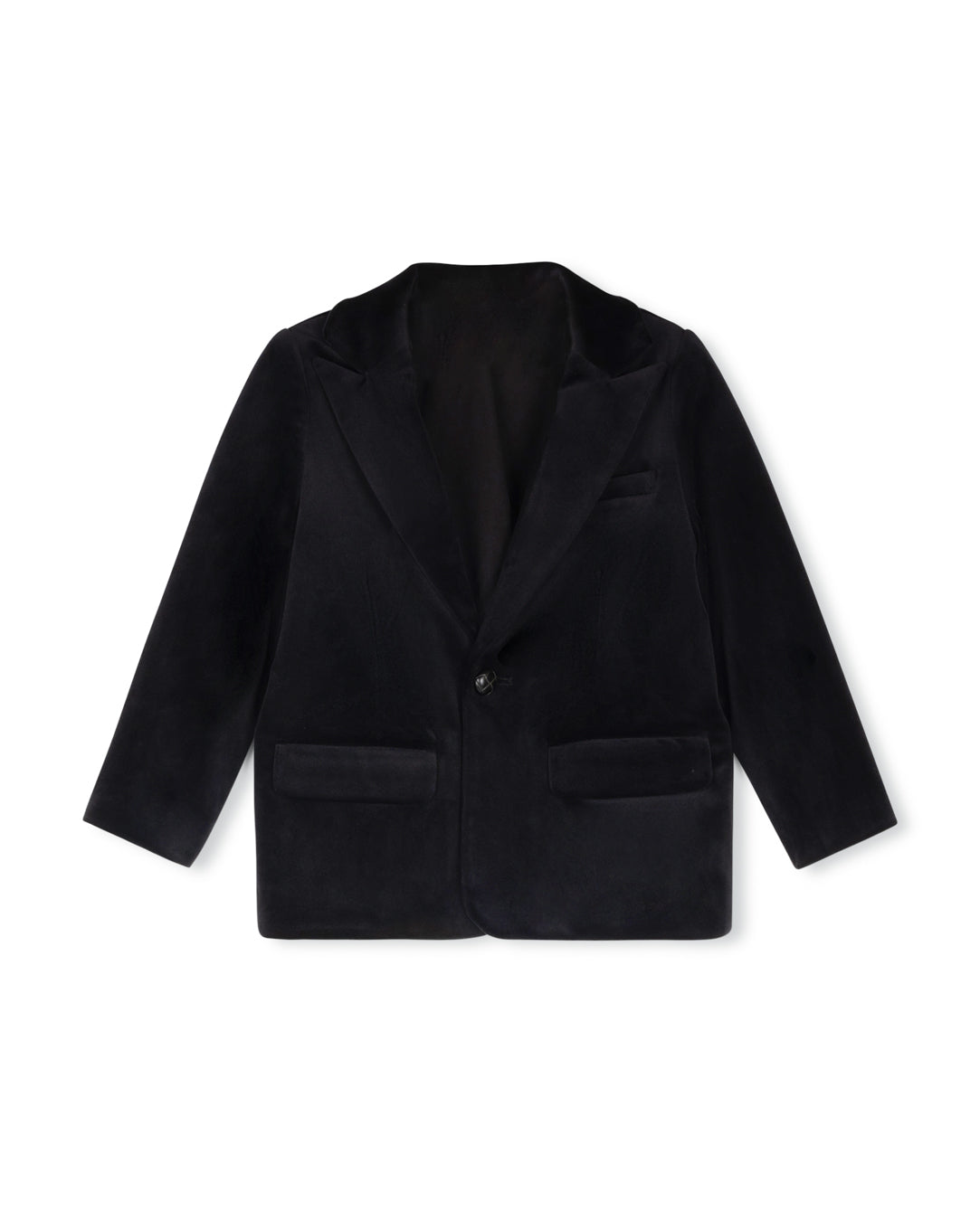 Lory Velour Leather Button Blazer