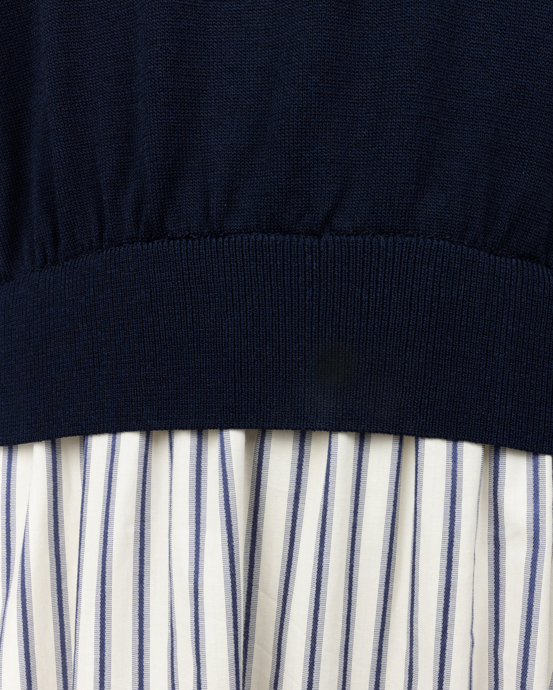 Knit And Poplin Striped Dress