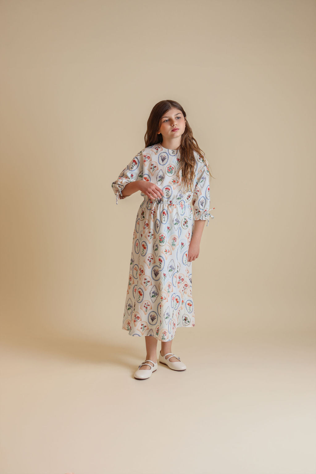 Circle Floral Waisted Dress