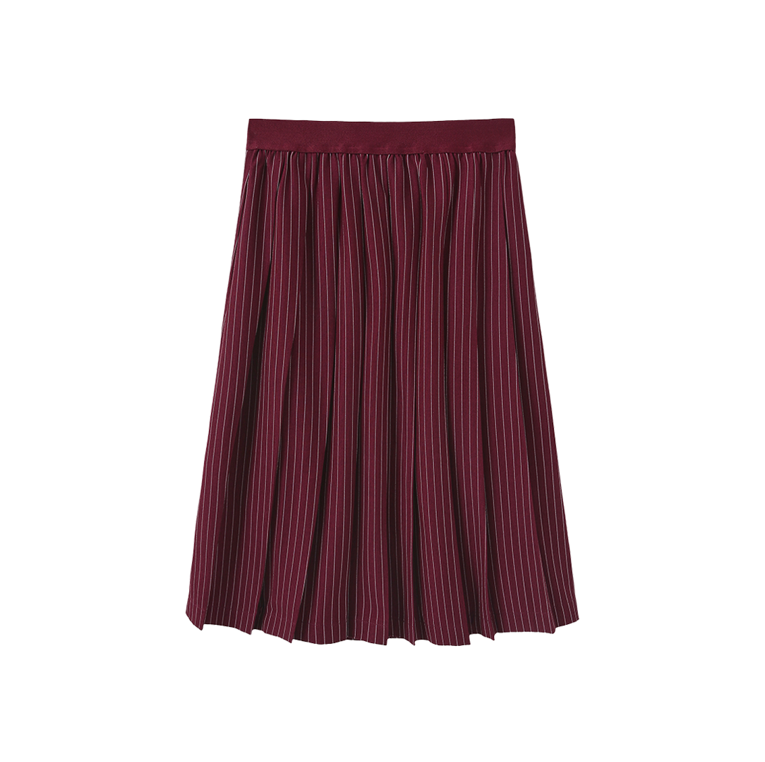 Elastic Waistband Pinstriped Skirt