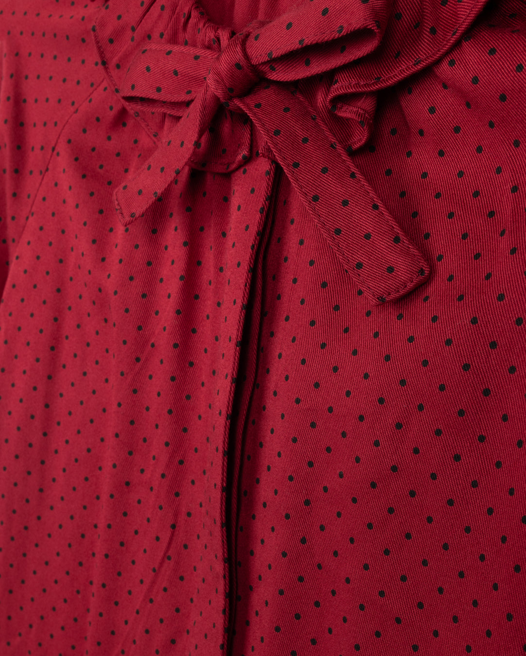 Polka Dot Ruffle Collar Blouse