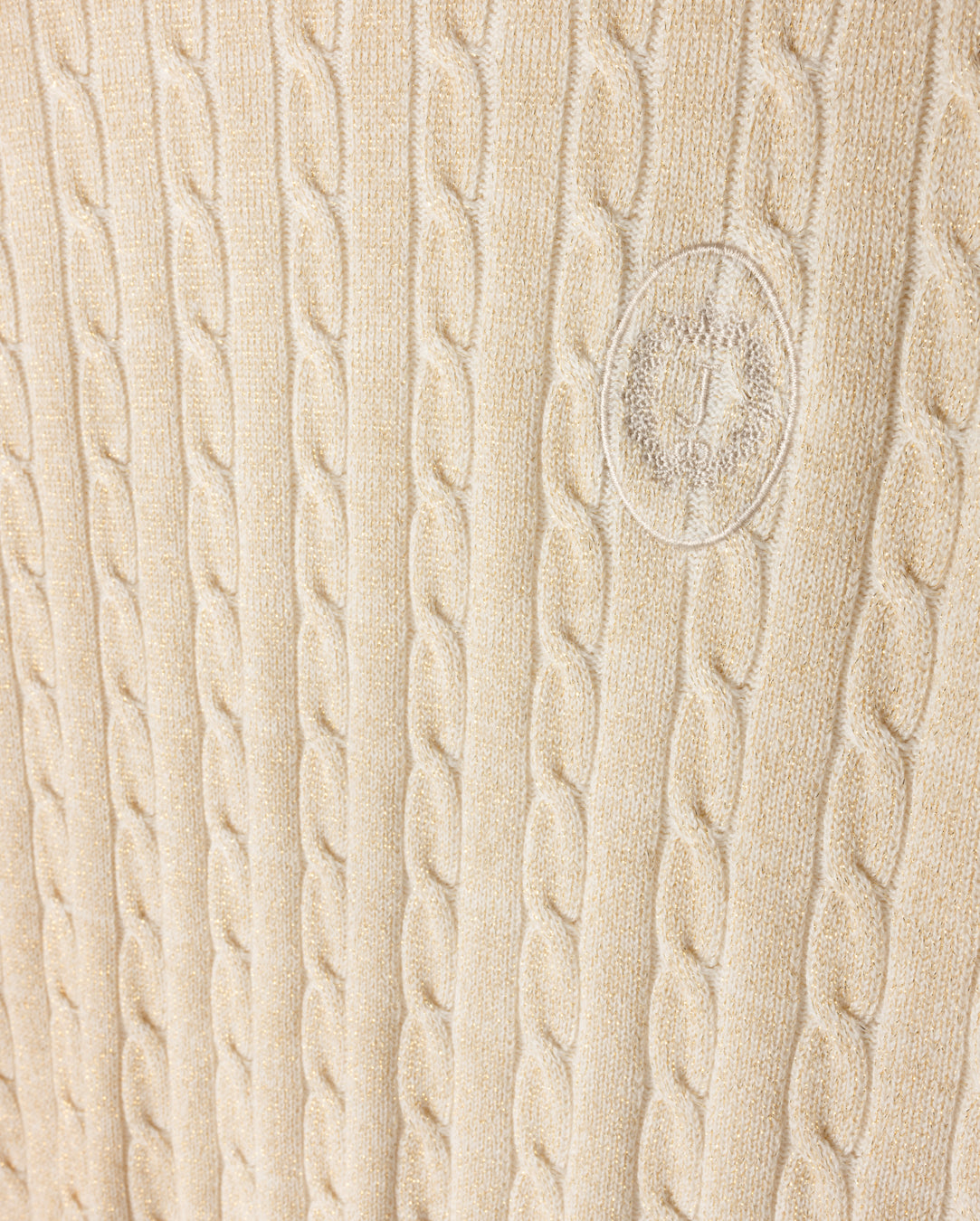 Metallic Cable Knit Crew Neck