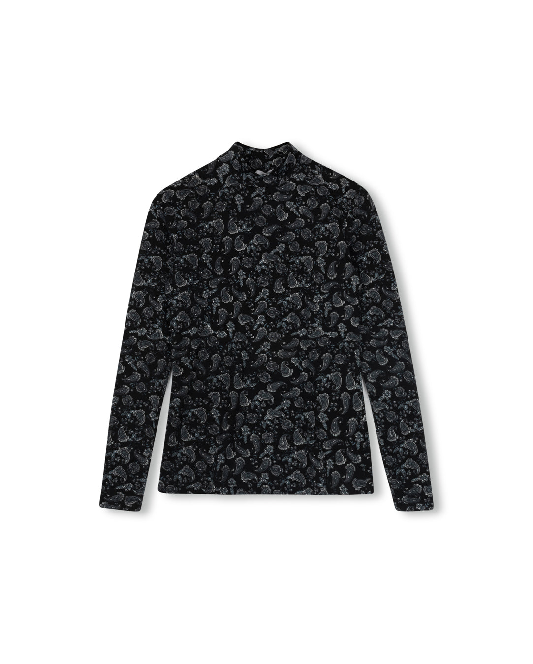 Printed Fitted Mock Neck W-22008