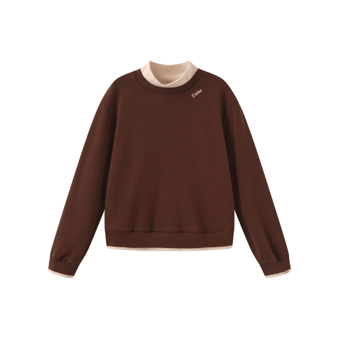Mock Neck Trim Sweatshirt