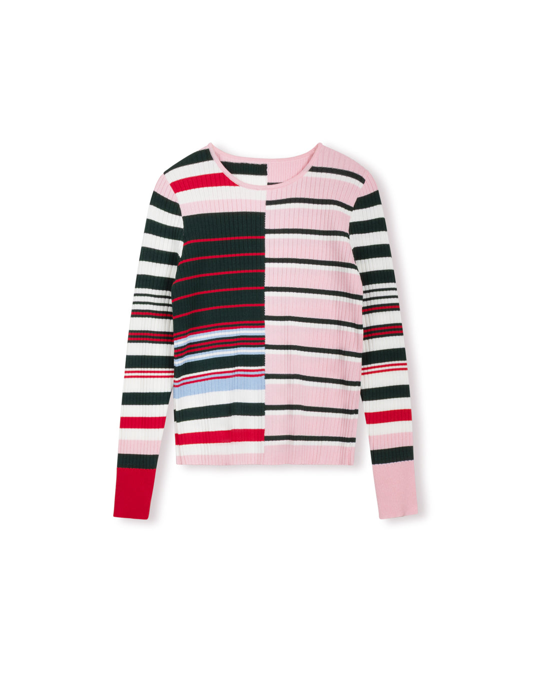 Striped Ribbed Knit Sweater