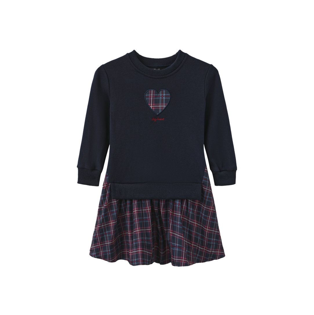 Mixed Fabric Sweatshirt Dress