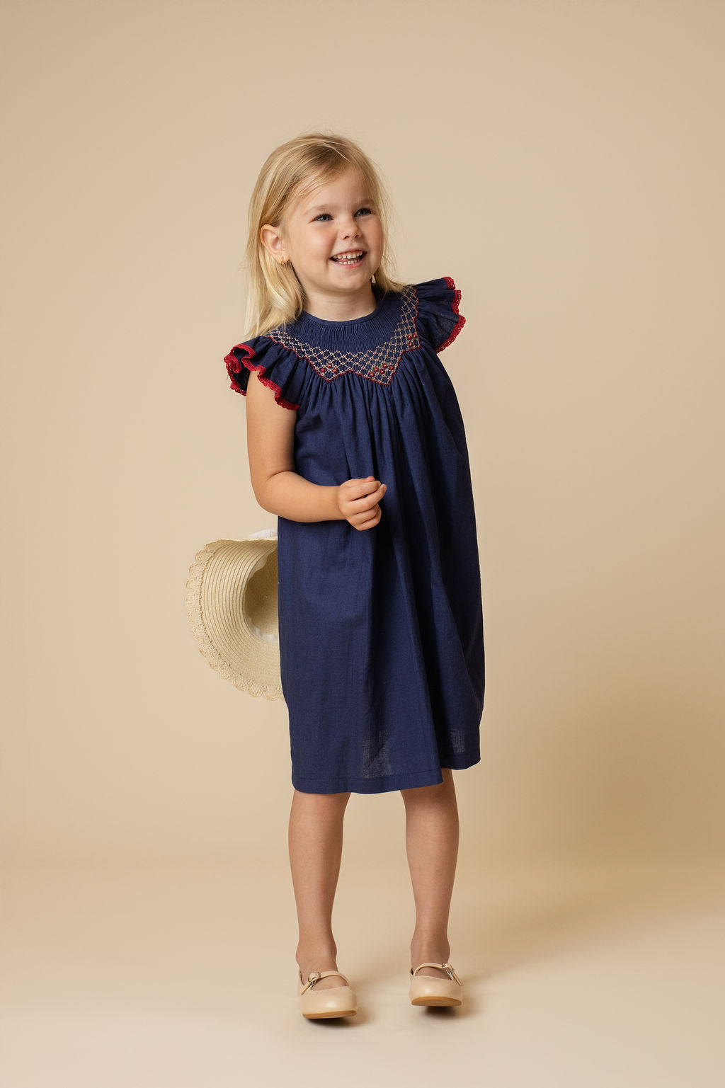 Till Smocked And Detailed Neck Dress