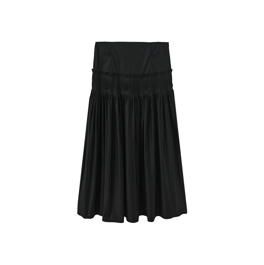 Pintucked Pleated Poplin Skirt