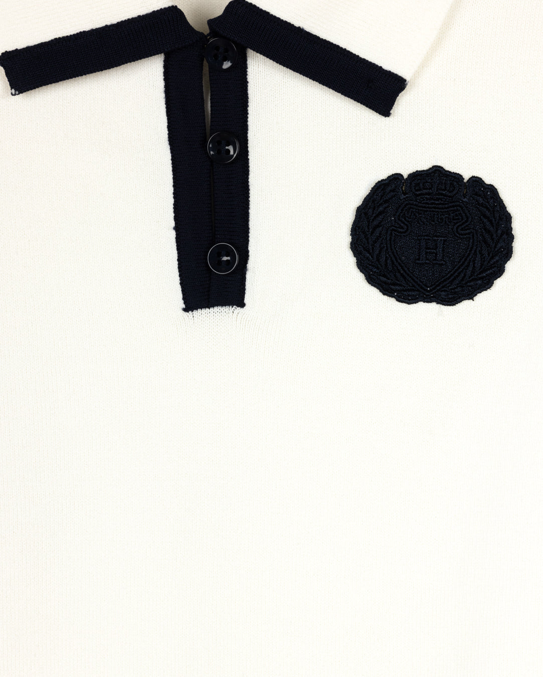 Contrast Trim Polo Sweater