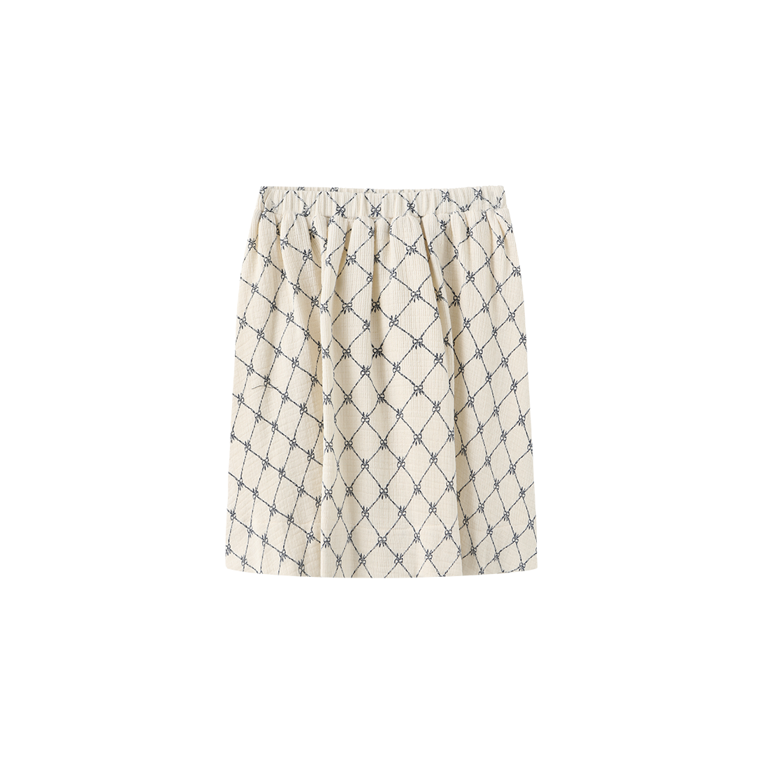 Sorrel Bow Printed Gauze Skirt