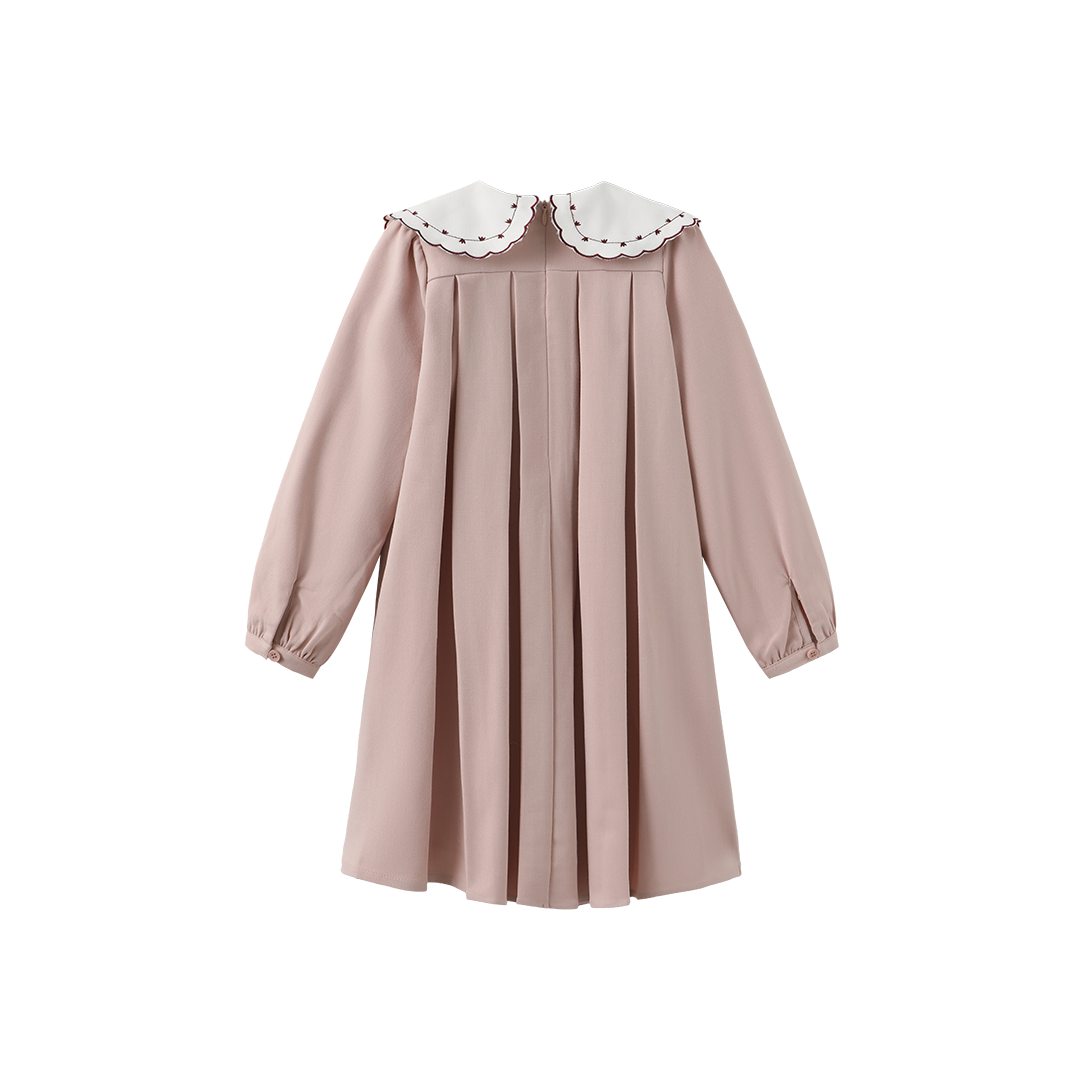 Wool Embroidered Collar Dress