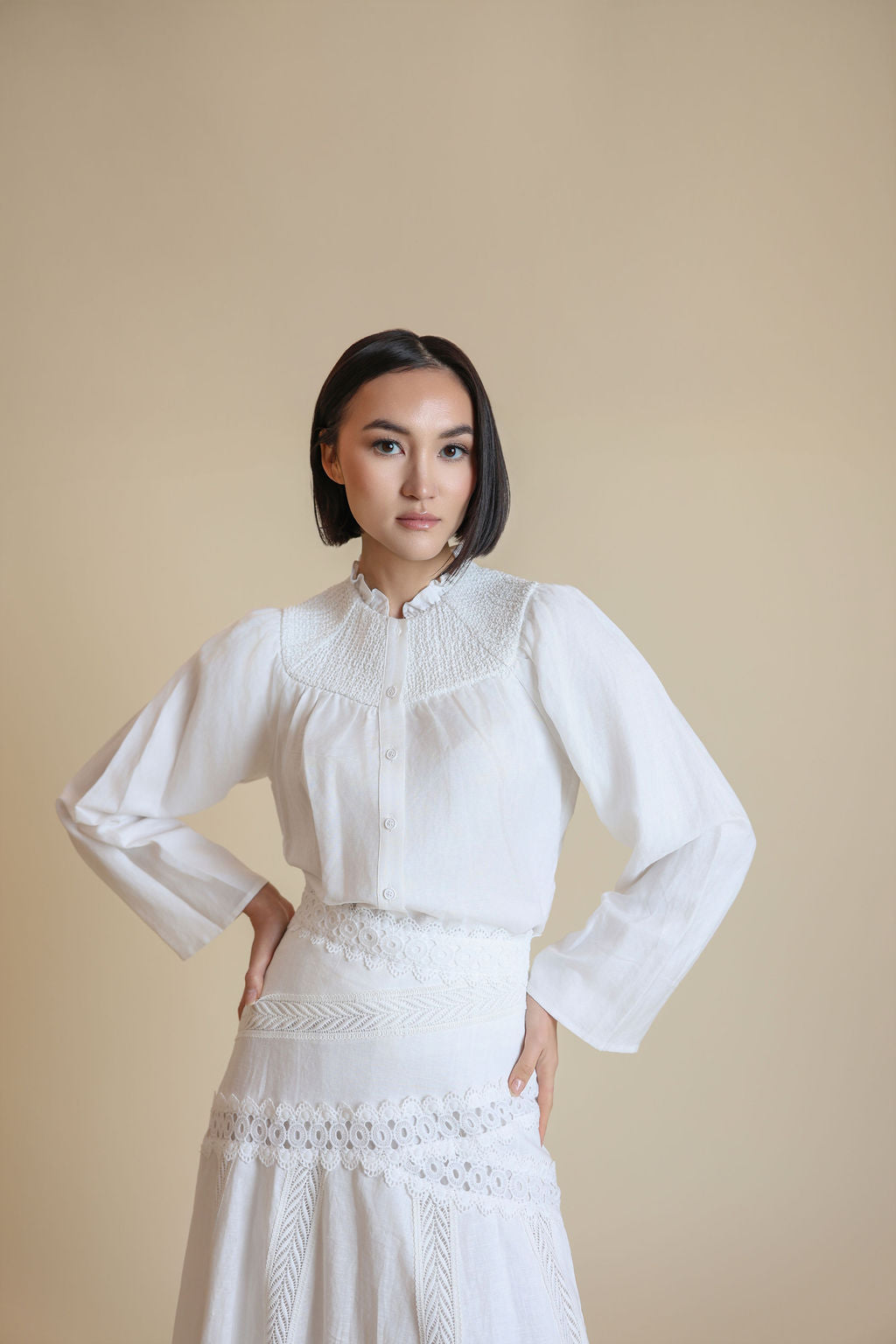 Detailed Button Down Top