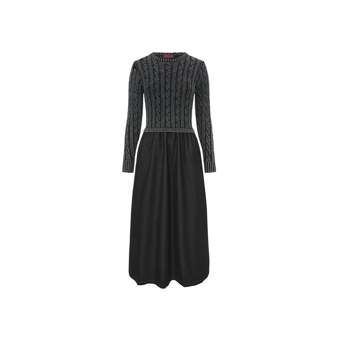 Cable Knit Top Combo Dress