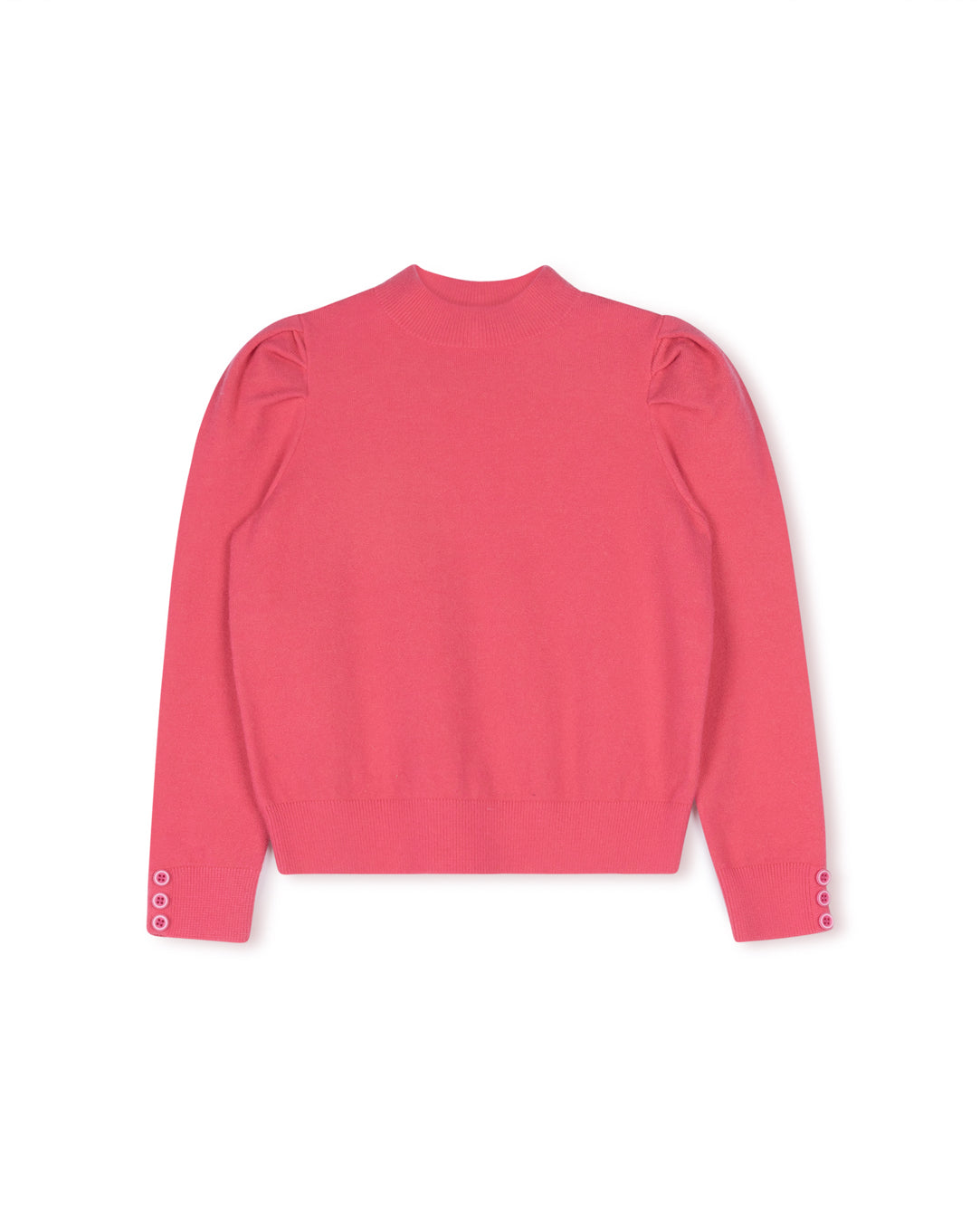 Puff Sleeve Button Cuff Sweater - Junees