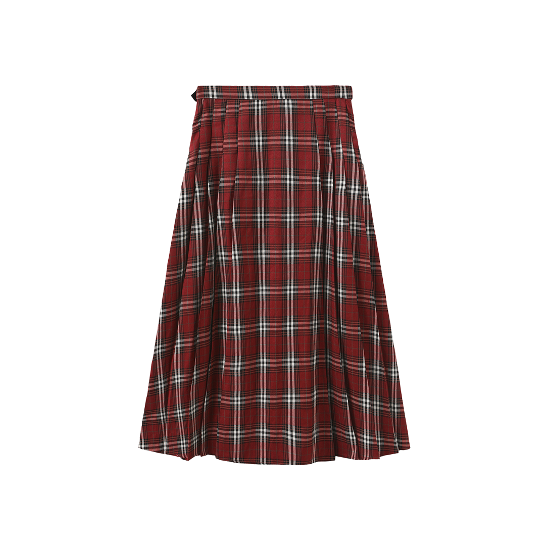 Buckle Pleated Woven Skirt